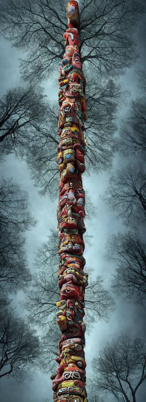 Image similar to totem pole l - tree fractal by callebaut, erik johansson, kim keever,