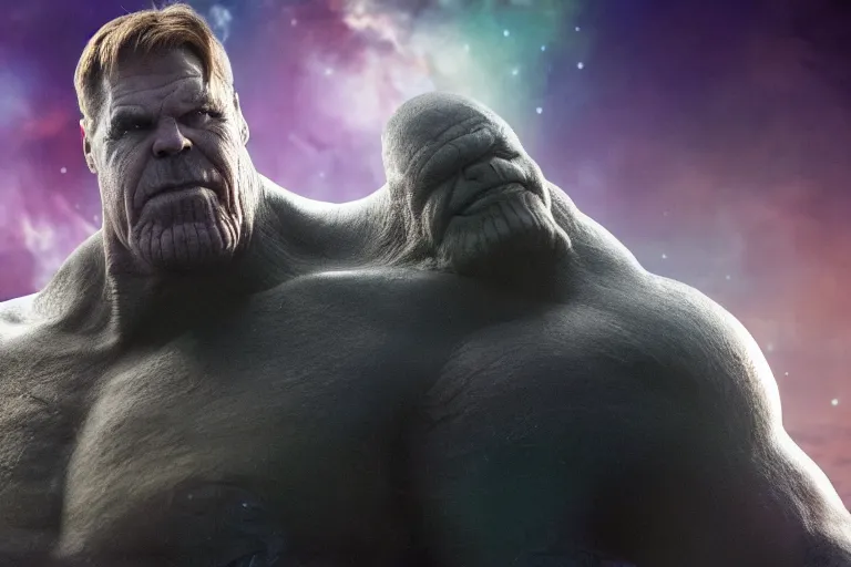 Image similar to promotional still of brian cox as thanos, 4 k, highly detailed,