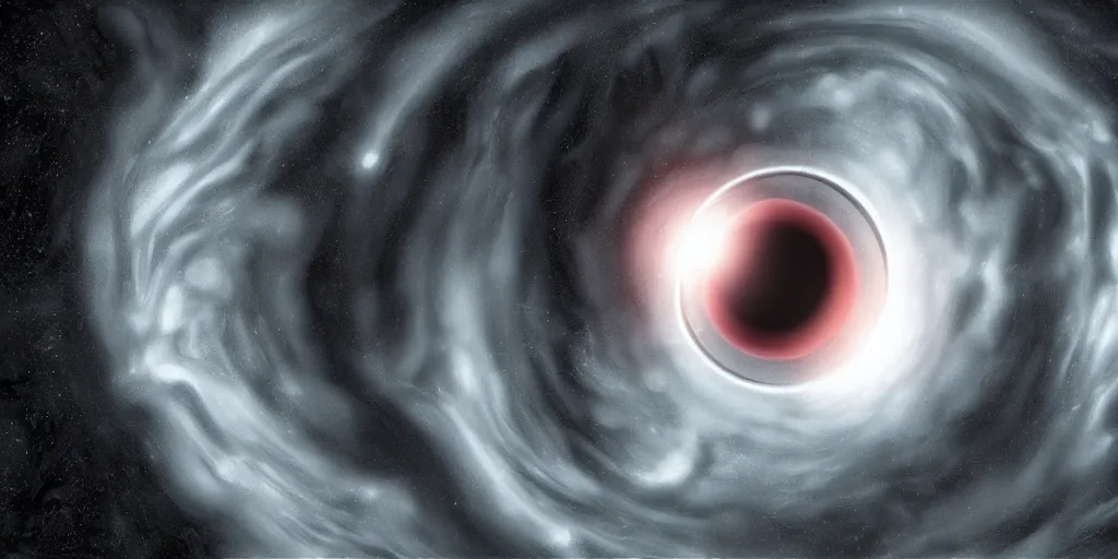 Prompt: A black hole with event horizon in the center with space around it , photorealistic, hyperrealism, high detail