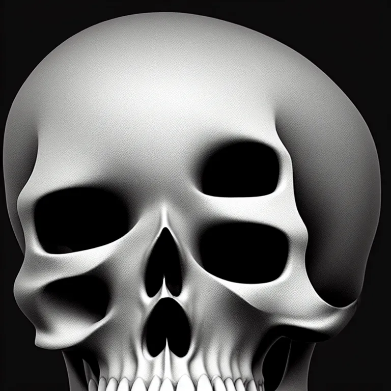 Image similar to black and white light 3D geometry, skull, matte bright highly detailed, poetic, 3D render, digital art, octane render, 8K artistic photography, photo-realistic, by Dora Maar