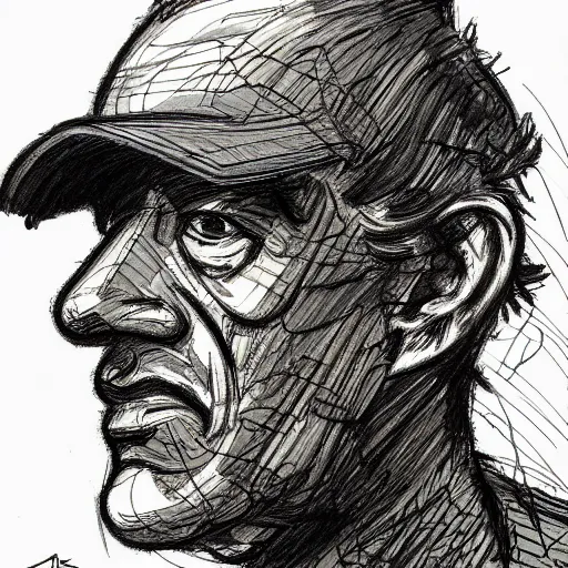 Image similar to a realistic yet scraggly portrait sketch of the side profile of a stern and sophisticated david baszucki, trending on artstation, intricate details, in the style of frank auerbach, in the style of sergio aragones, in the style of martin ansin, in the style of david aja, in the style of mattias adolfsson