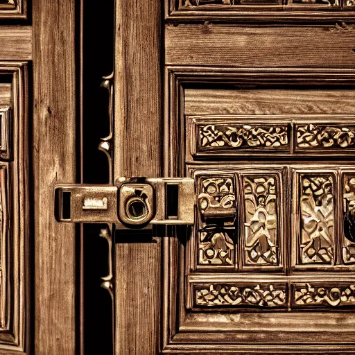 Image similar to one hundred doors with latches, highly detailed, intricate, sharp focus, digital art, 8 k