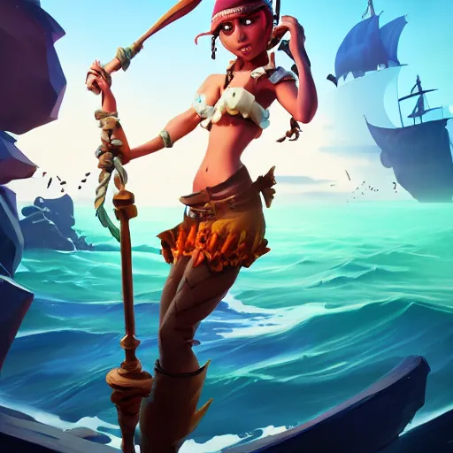 Image similar to jack the pirate mermaid on sea of thieves game avatar hero, behance hd by jesper ejsing, by rhads, makoto shinkai and lois van baarle, ilya kuvshinov, rossdraws global illumination