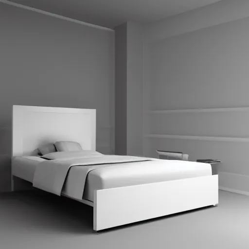 Prompt: Timeless Braun bed designed by Dieter Rams in the 60’s, gorgeous 3D render