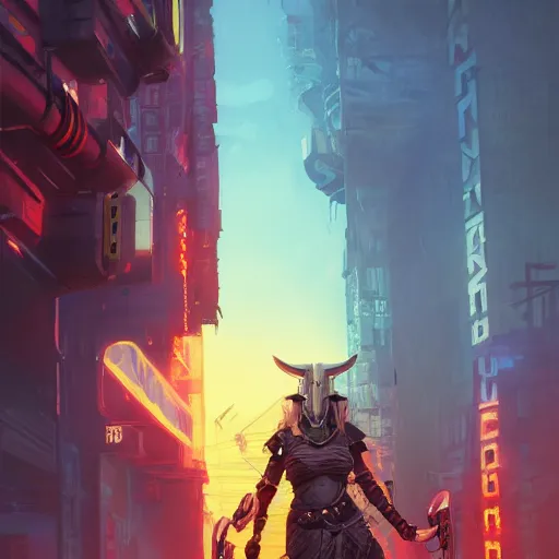 Image similar to cyberpunk viking helmet mask warrior goddess robot ninja fantasy, art gta 5 cover, official fanart behance hd artstation by jesper ejsing, by rhads, makoto shinkai and lois van baarle, ilya kuvshinov, ossdraws