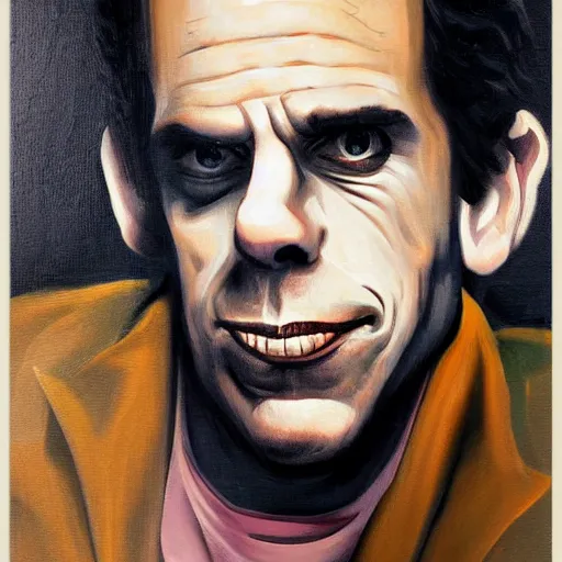 Prompt: modern stylized oil painting caricature of ben stiller, cinematic dramatic lighting