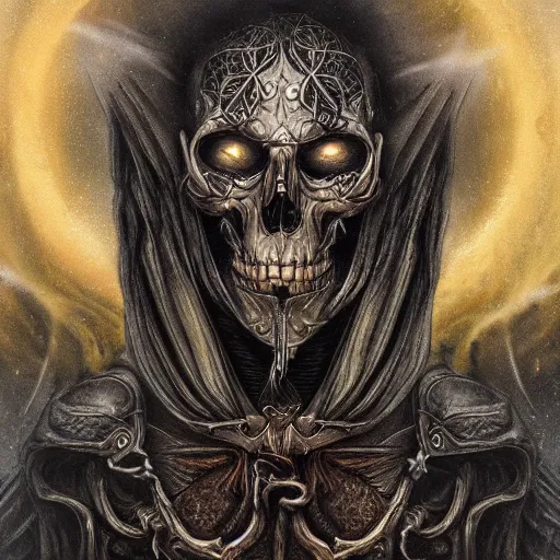 Prompt: super detailed portrait of the god of death, fantasy art