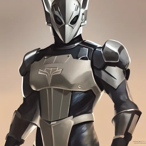 Image similar to greg manchess portrait painting of armored spiderman ultraman grey fox from metal gear cyborg gay japanese - american hybrid as overwatch character, medium shot, asymmetrical, profile picture, organic painting, sunny day, matte painting, bold shapes, hard edges, street art, trending on artstation, by huang guangjian and ail elvgren and sachin teng