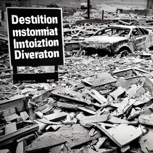 Image similar to desolation, distruction, aftermath, abandon