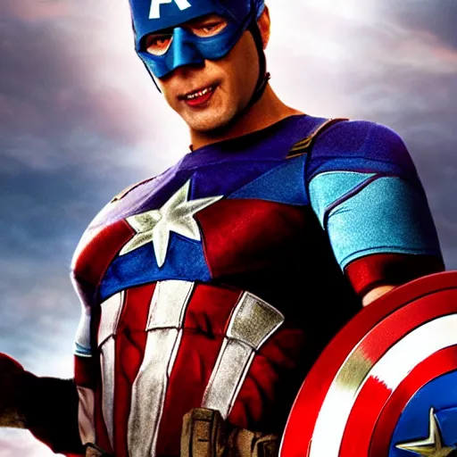 Image similar to Scooby Doo as Captain America, epic, movie still, photorealistic, cinematic, 8k,