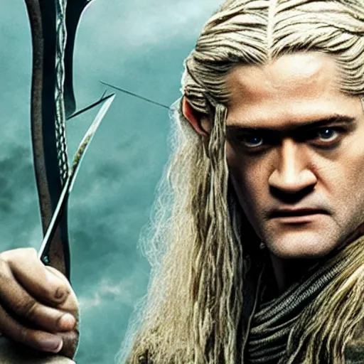 Prompt: Laurence Fishburne as Legolas