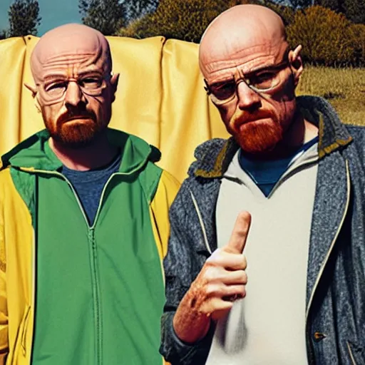 Image similar to walter white and jesse pinkman muckbang