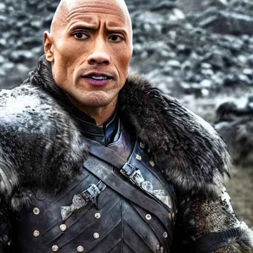 Prompt: Dwayne The Rock Johnson in Game of Thrones