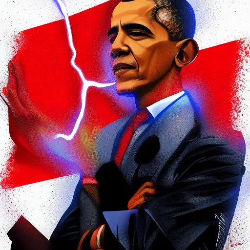 Prompt: Barack Obama as The Flash, digital painting, highly detailed