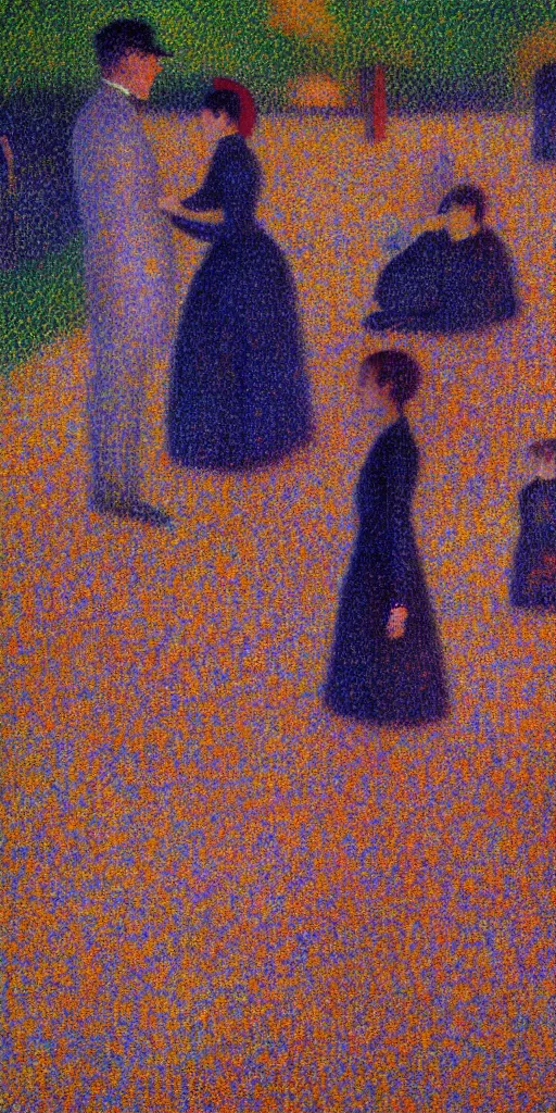 Prompt: a film still of love by gaspar noe movie, painted by georges seurat, impressionism, pointillism, detailed