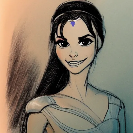 Image similar to milt kahl sketch of victoria justice as princess padme from star wars episode 3