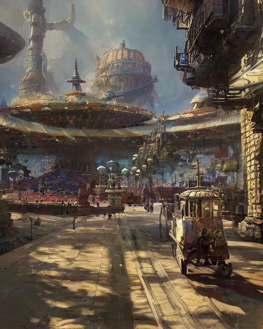 Image similar to craig mullins and ghibli digital illustration of world's columbian exposition, strong contrast, unreal engine, hyper realism, realistic shading, cinematic composition, realistic render, octane render, detailed textures, photorealistic, wide shot