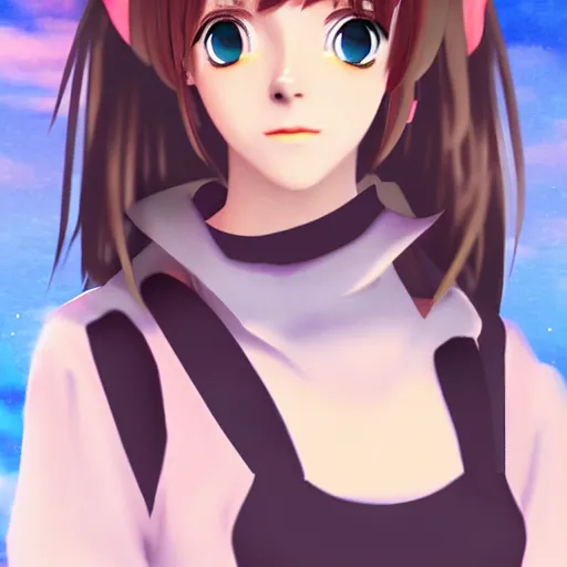 Image similar to 3 d photo of emma watson cosplaying as an anime catgirl, bokeh, shader, anime art style, highly detailed, cel - shaded, colorful, animated, trending
