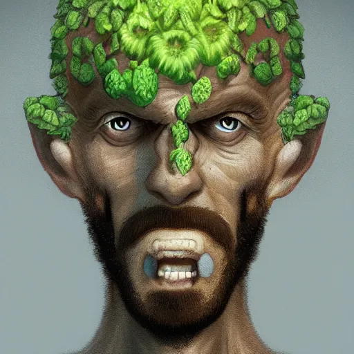 Prompt: Tree Plant-Person Farmer. D&D Character Head Portrait, Digital Art, Detailed, Trending on Artstation