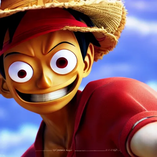 Image similar to luffy, highly detailed, pixar style, artstation, soft light, sharp focus, illustration, concept art