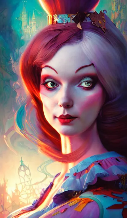 Image similar to illustration of alice from alice in wonder land, portrait, sharp focus, digital art, concept art, dynamic lighting, by anna dittmann, mark arian, marc davis, and sandra chevrier