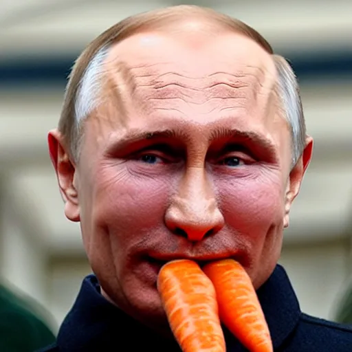 Image similar to putin eating a carrot