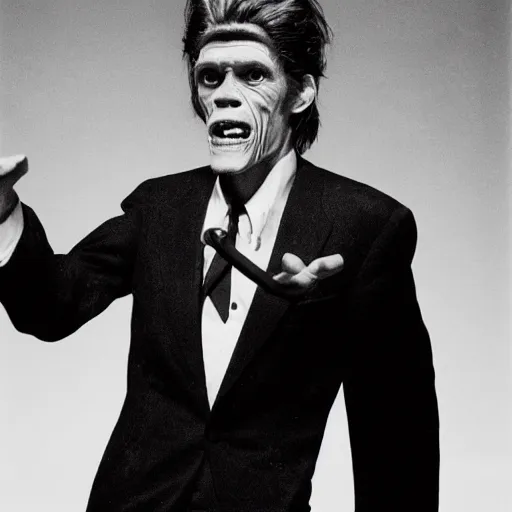 Image similar to william dafoe as an anthropomorphic singing rat