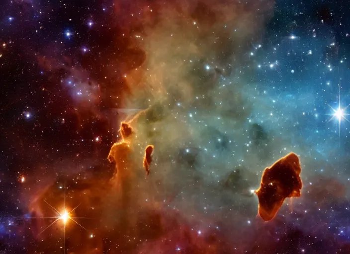 Image similar to james webb space telescope images, telescope imagery of the carina nebula, andromeda, void black, jwst 8 k wallpaper