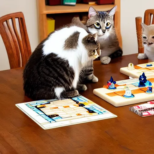 cats playing board games