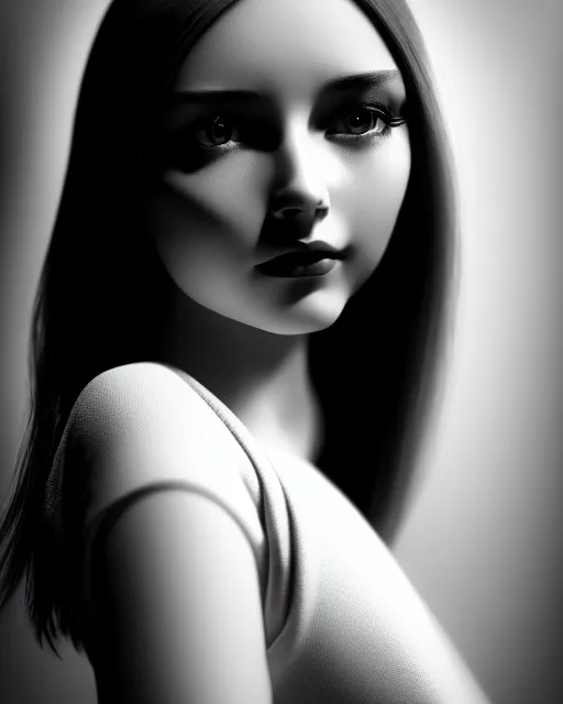 Image similar to black and white dreamy young beautiful female artificial intelligence, cinematic, rim light, photo - realistic, elegant, high detail, 8 k, masterpiece, photo taken in 1 9 3 0