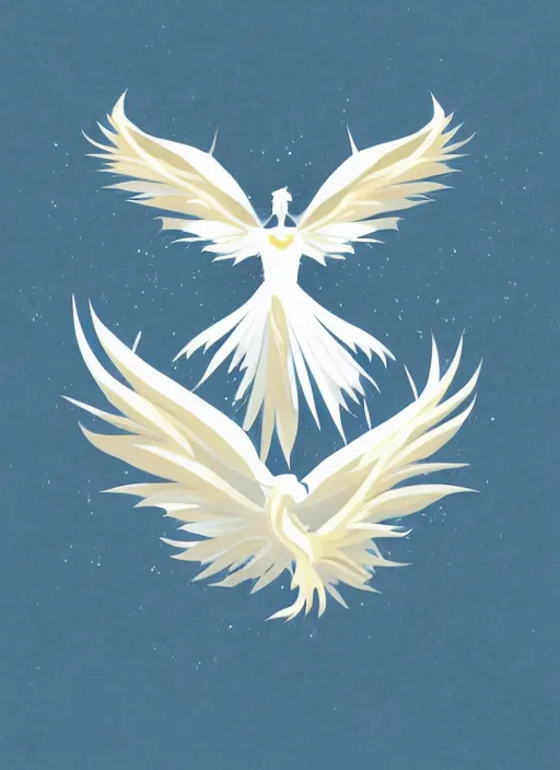 Image similar to white phoenix on salt mountain simple background simplified design geometric graphic design Jean-Auguste-Dominique style