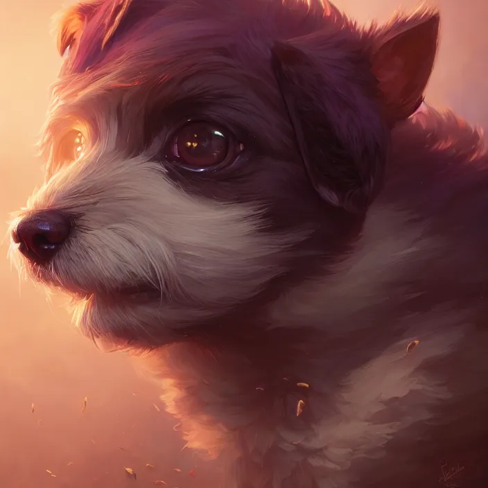 Prompt: highly detailed portrait of a cute puppy, unreal engine, fantasy art by greg rutkowski, loish, rhads, ferdinand knab, makoto shinkai and lois van baarle, ilya kuvshinov, rossdraws, tom bagshaw, alphonse mucha, global illumination, radiant light, detailed and intricate environment