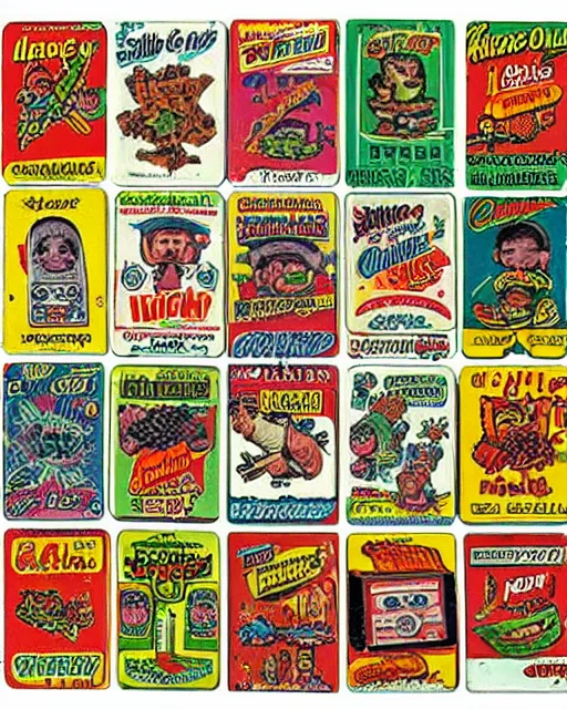 Image similar to a single wacky packages card from the 1 9 7 0 s