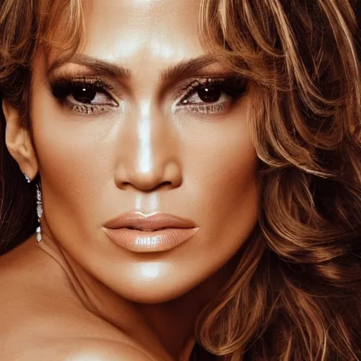 Prompt: Jennifer Lopez, head and shoulders portrait, extremely detailed masterpiece, one single continues line.