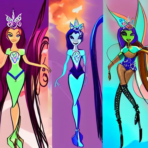 Image similar to winx warrior concept art