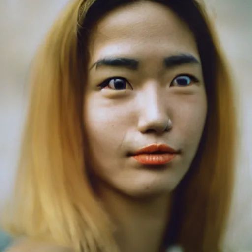 Image similar to Woman. Portrait. Medium full shot. Facial detail. CineStill