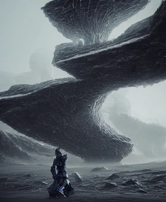 Image similar to surreal romantic mecha covenant deformation tower, futuristic berserk white architecture in the beach in iceland, foggy, highly detailed, digital painting, arstation, concept art, hyperealistic octane render, unreal engine,