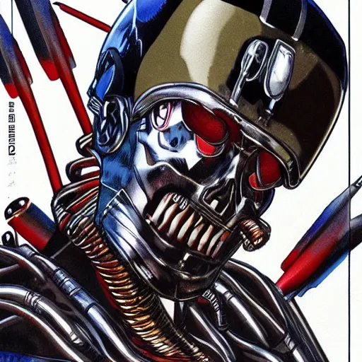 Prompt: a t - travis scott as 8 0 0 terminator in yusuke murata style, detailed