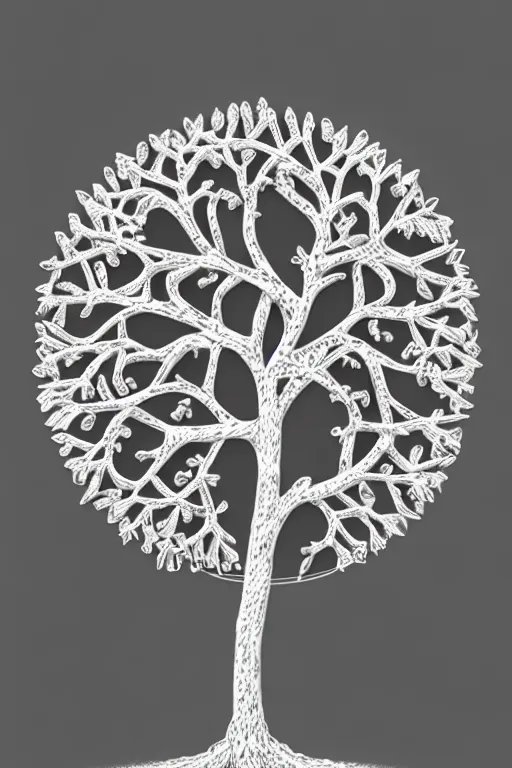 Prompt: a tree, jewellery by tous, intricate, elegant, highly detailed, smooth, sharp focus, artstation