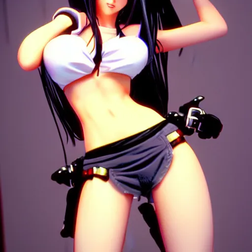 Prompt: young tifa lockheart by masamune shirow