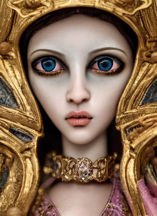 Prompt: closeup medieval picasso face portrait of a athena barbie doll, bikini, depth of field, zeiss lens, detailed and intricate environment, fashion photoshoot by nicoletta ceccoli, mark ryden, lostfish, breathtaking, 8 k resolution, extremely detailed, beautiful, establishing shot, artistic, hyperrealistic, octane render