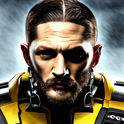 Prompt: Tom Hardy in wolverine Suit 4K quality Photorealism