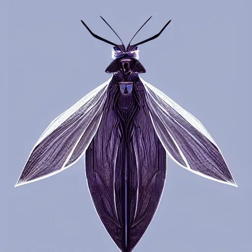 Image similar to an humanoid moth very stylized, slim, in the style of john park, digital art painting, winning award image, matte painting, superb, trending in artstation