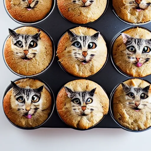 Image similar to photo of muffins that look like cats