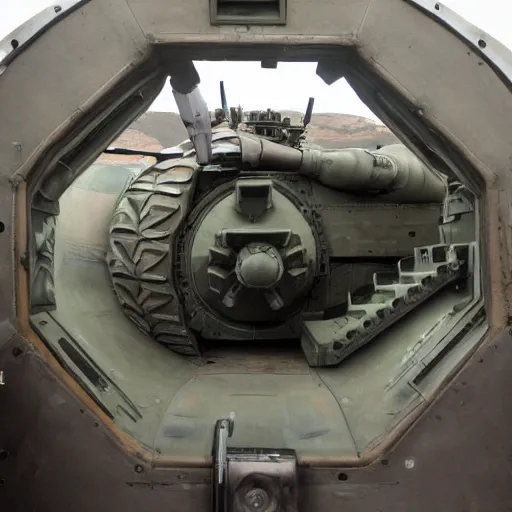 Prompt: interior of a battle tank