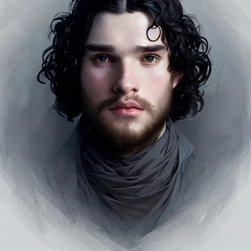 Image similar to portrait of john snow, intricate, elegant, highly detailed, digital painting, artstation, concept art, smooth, sharp focus, illustration, art by artgerm and greg rutkowski and alphonse mucha and william - adolphe bouguereau