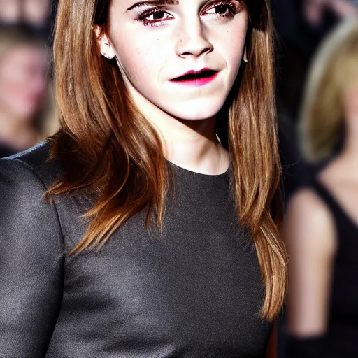 Prompt: Emma Watson as a highschool mall goth