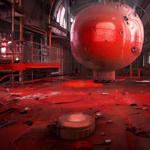 Image similar to a giant mickey mouse head, factory floor, dissected by network executives, octane render, cgstation, 3 d render, very detailed, mindblowing, blood and guts, gritty, cyberpunk, red and cinematic lighting, hyper realism