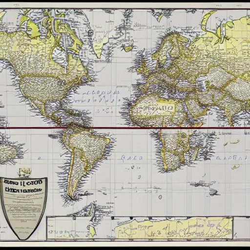 Image similar to geopolitical map of a strange new world, miller projection, monochromatic