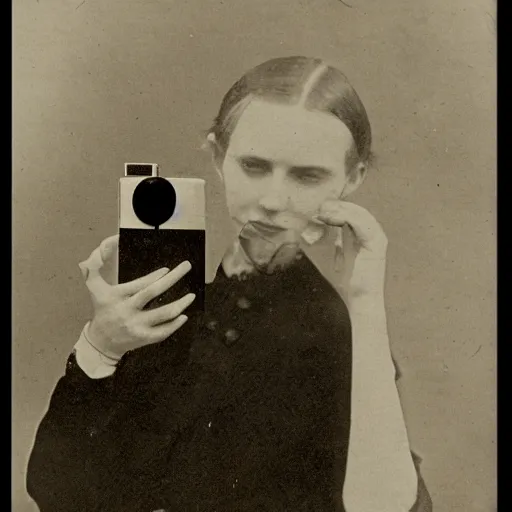 Image similar to an early 1900s photo of an iphone